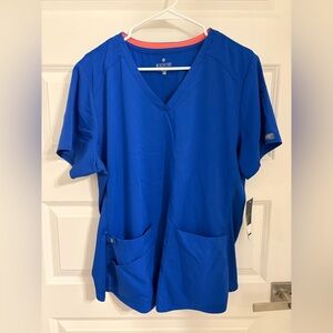 Med Couture Royal Blue Performance Scrub Top